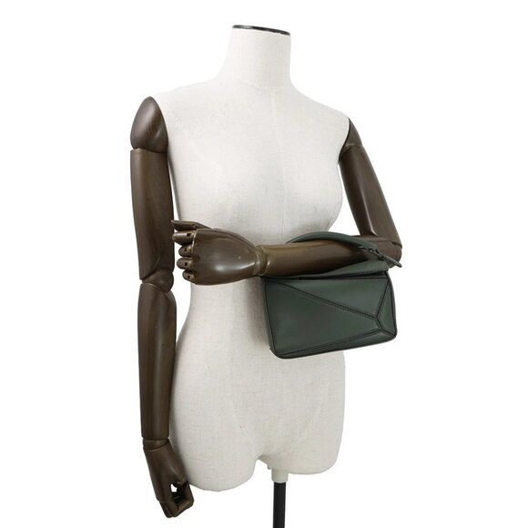 LOEWE Puzzle bag Size Mini Leather Khaki - Picture 5 of 15